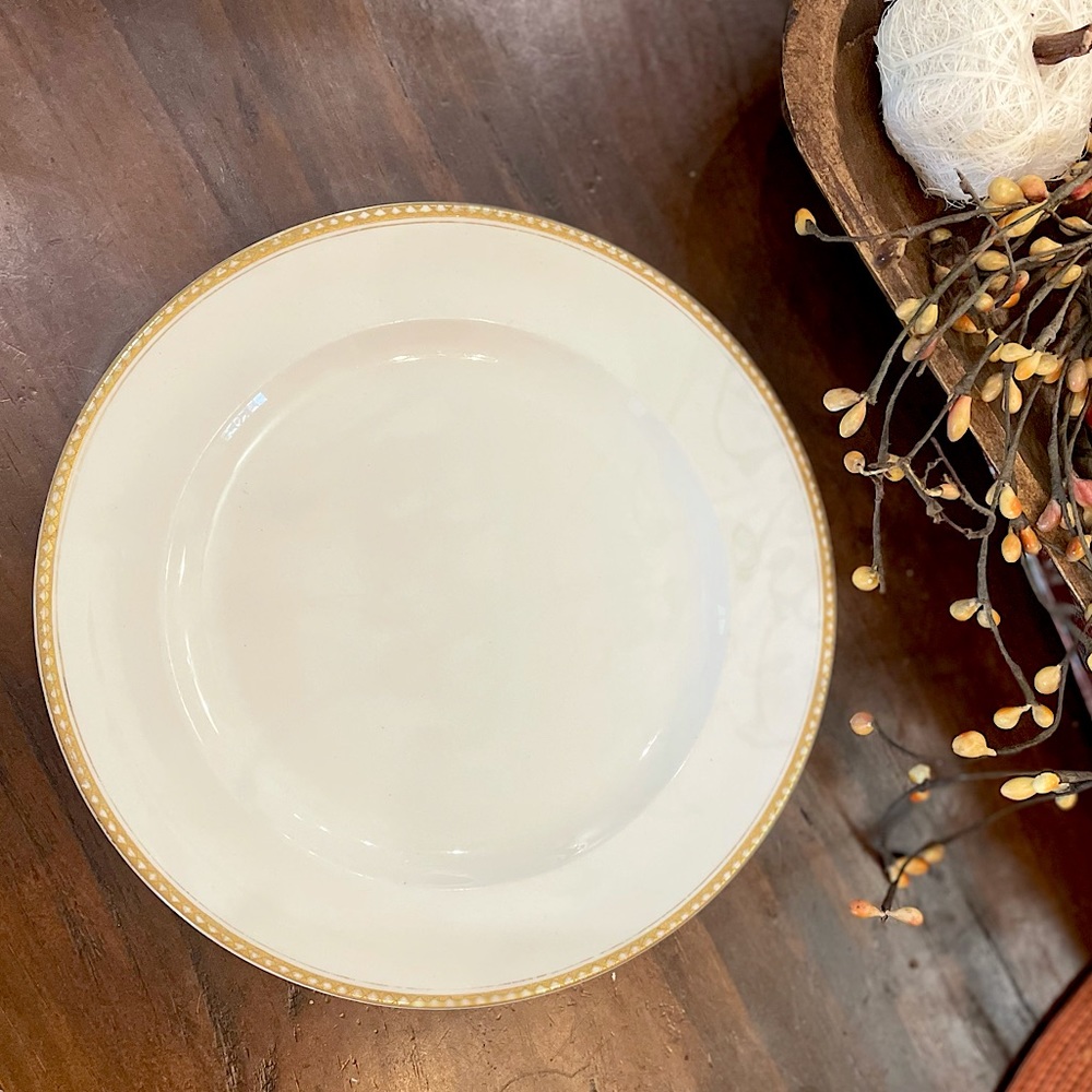 Set of 3 John Maddock & Sons Royal Vitreous c. 1896 Gold and Ivory Plates
